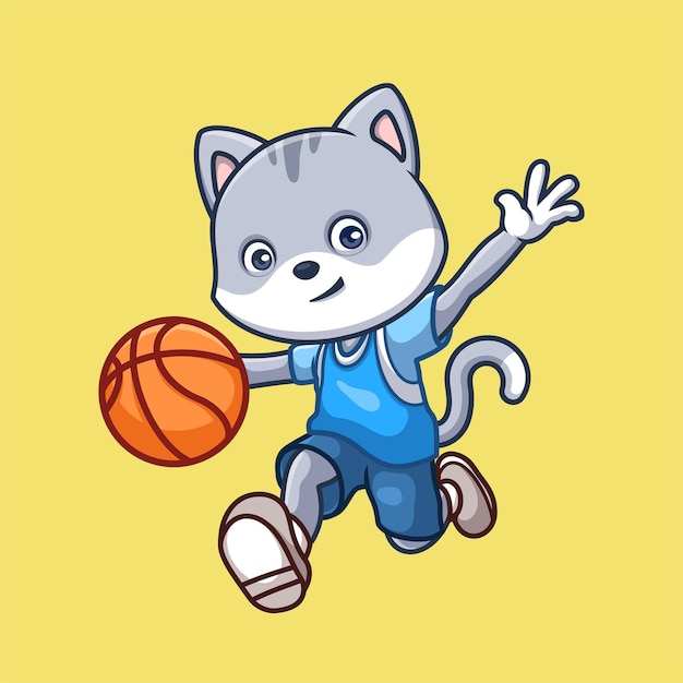 Vetor cartoon de basquete shiba inu