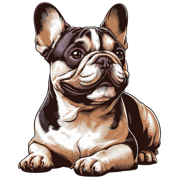 Vetor cartoon de cão bulldog francês vector style fundo branco