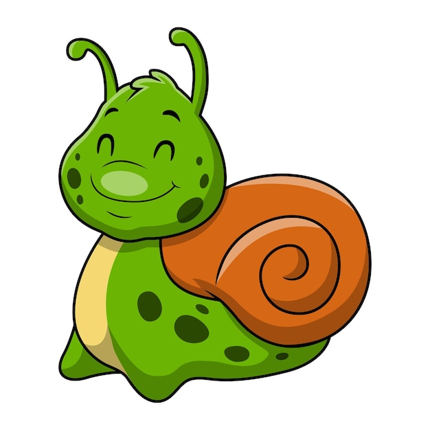 Cartoon de caracol bonito em fundo branco