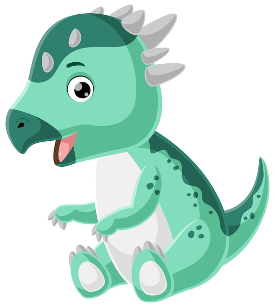 Cartoon de dinossauro pachycephalosaurus bebê bonito