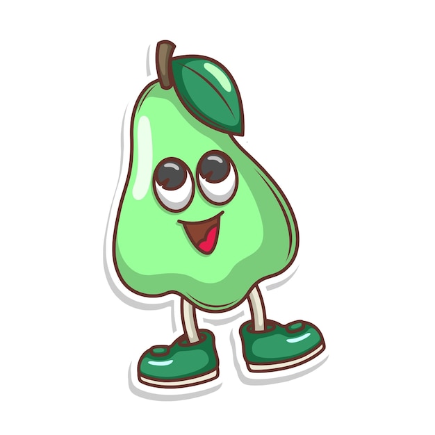 Cartoon de frutas engraçado com expressão bonita