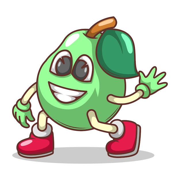 Cartoon de frutas engraçado com expressão bonita