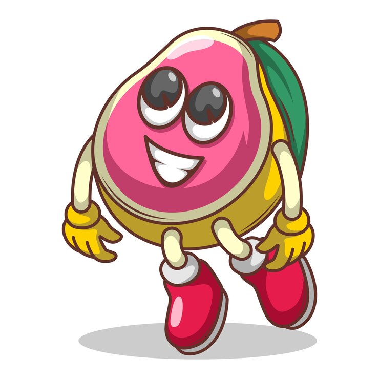 Vetor cartoon de frutas engraçado com expressão bonita
