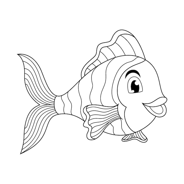 Vetor cartoon de peixe palhaço bonito