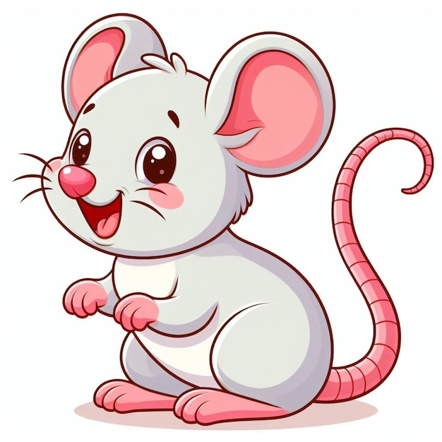 Vetor cartoon de rato bonito vector style fundo branco