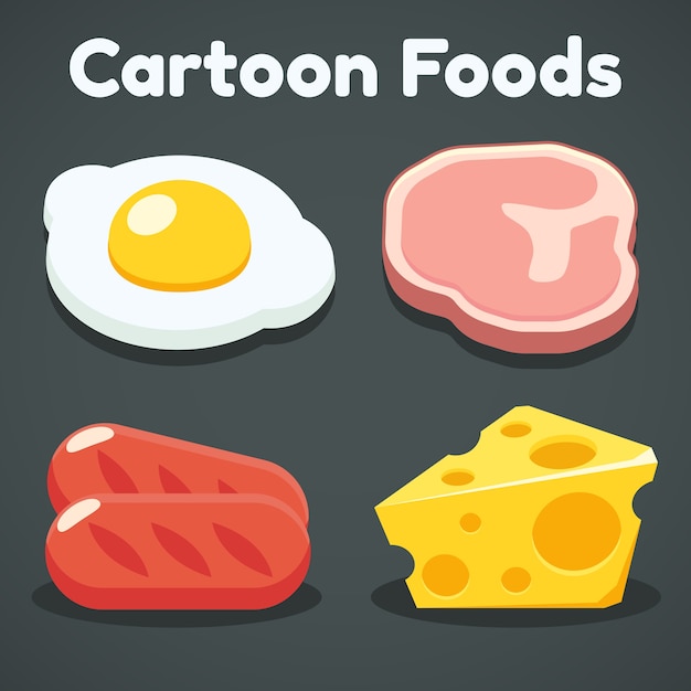 Cartoon foods diferente ativo de símbolos