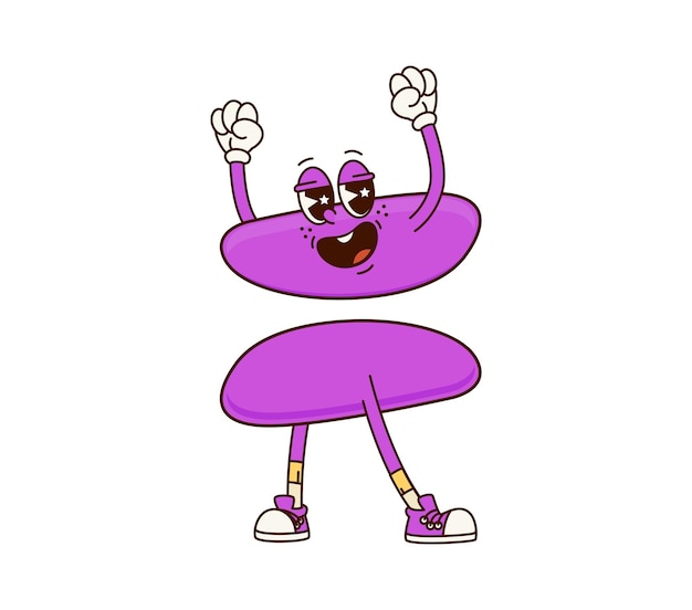 Cartoon groovy matemática igual sinal personagem engraçado