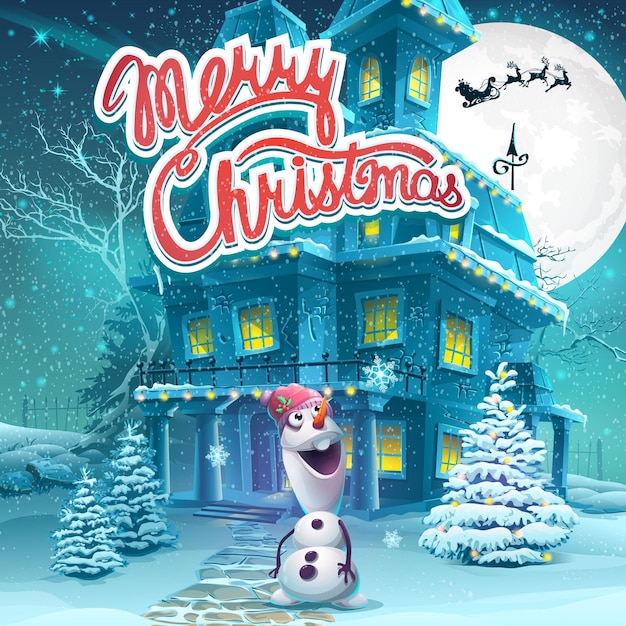 Cartoon ilustração marry christmas background