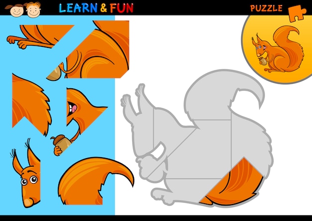 Cartoon squirrel puzzle game