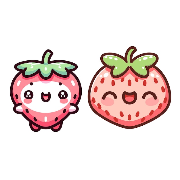 Cartoon type lychee kawaii frutas clipart ilustrações vetoriais