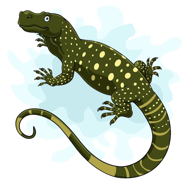 Vetor cartoon varanus salvadori em fundo branco