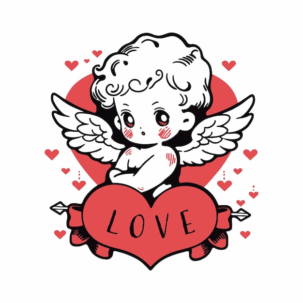 Cartoon vector cupido com ilustração de arco e flecha