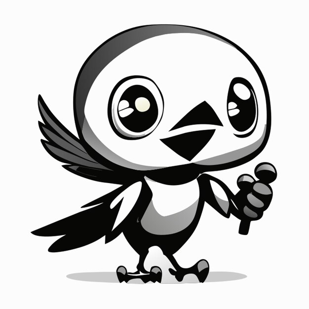 Cartooncrow totalmente branco estilo infantil fundo branco estilo esboço estilo lúdico ossos fora da caixa