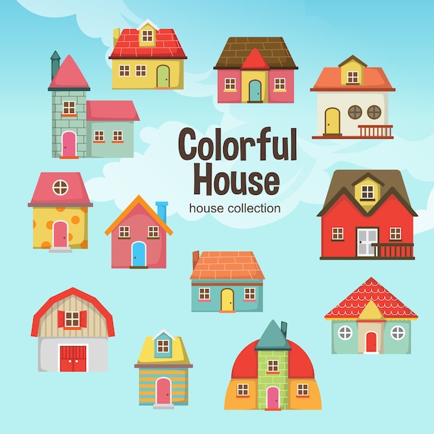 Vetor casa colorida