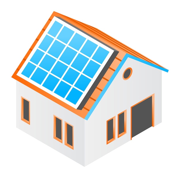 Casa com painéis solares no telhado