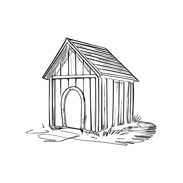 Desenho de Cão casa para Colorir - Colorir.com