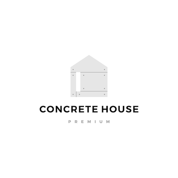 Casa de concreto exposto logotipo icon ilustração