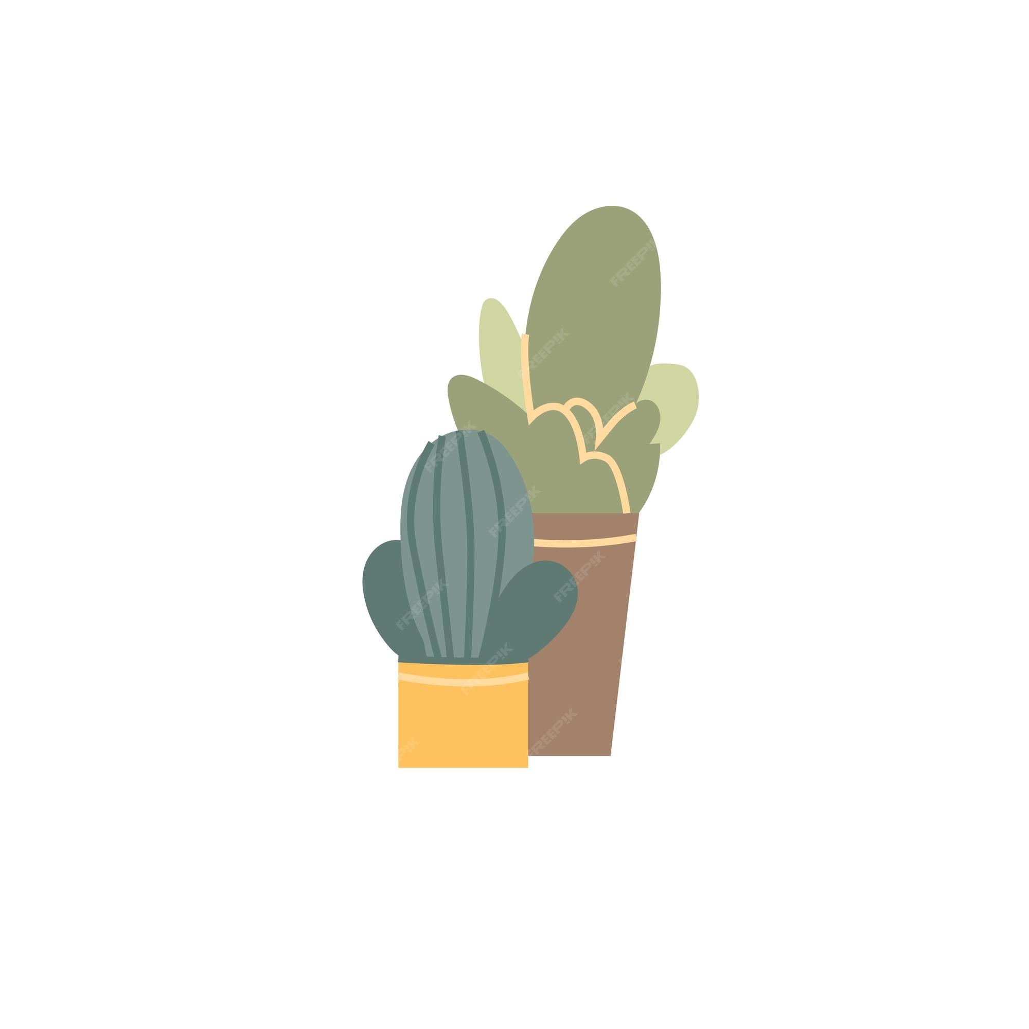 Ilustração Do Vetor Com Desenhos Animados Ícone Isolado Cacto. Vector  Planta Da Casa Em Vaso, Home Interior Fundo. Succulent Do Deserto Mexicano.  Início Flores Dos Desenhos Animados Coberta Objeto No Fundo Branco