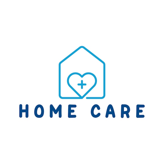 Casa e casa com design de logotipo de conceito de amor cuidadoso