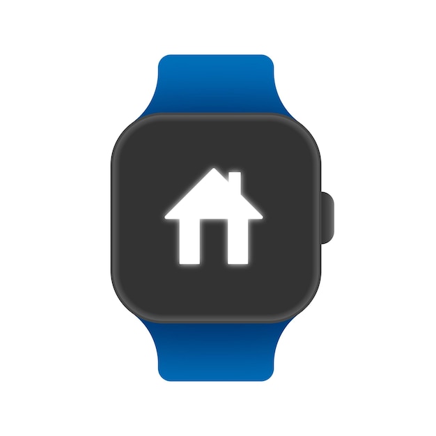 Casa no ecrã smartwatch isolado em fundo branco