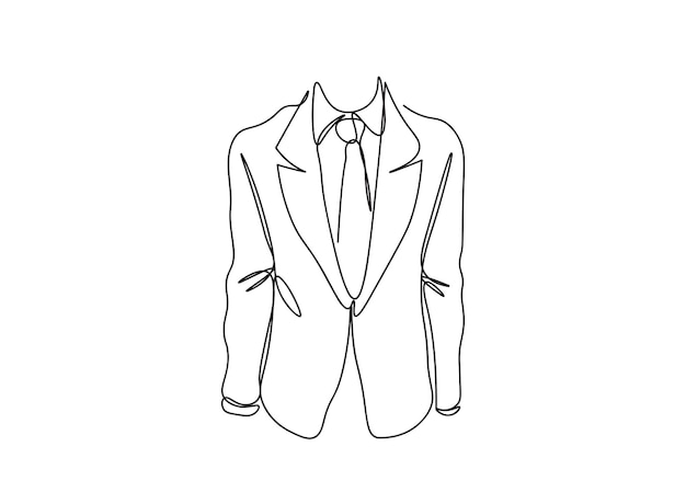 Casaco masculino, jaqueta, roupas, desgaste arte de linha única, ilustração vetorial