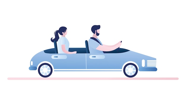 Casal carro conversível dirigindo Freedom feliz mulher livre em cabriolet torcendo alegre com o braço