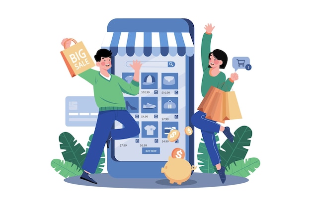 Casal comprando um desconto