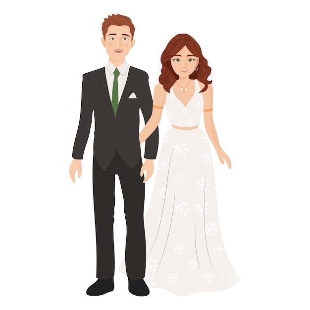 Casal de casamento cristão em trajes ocidentais