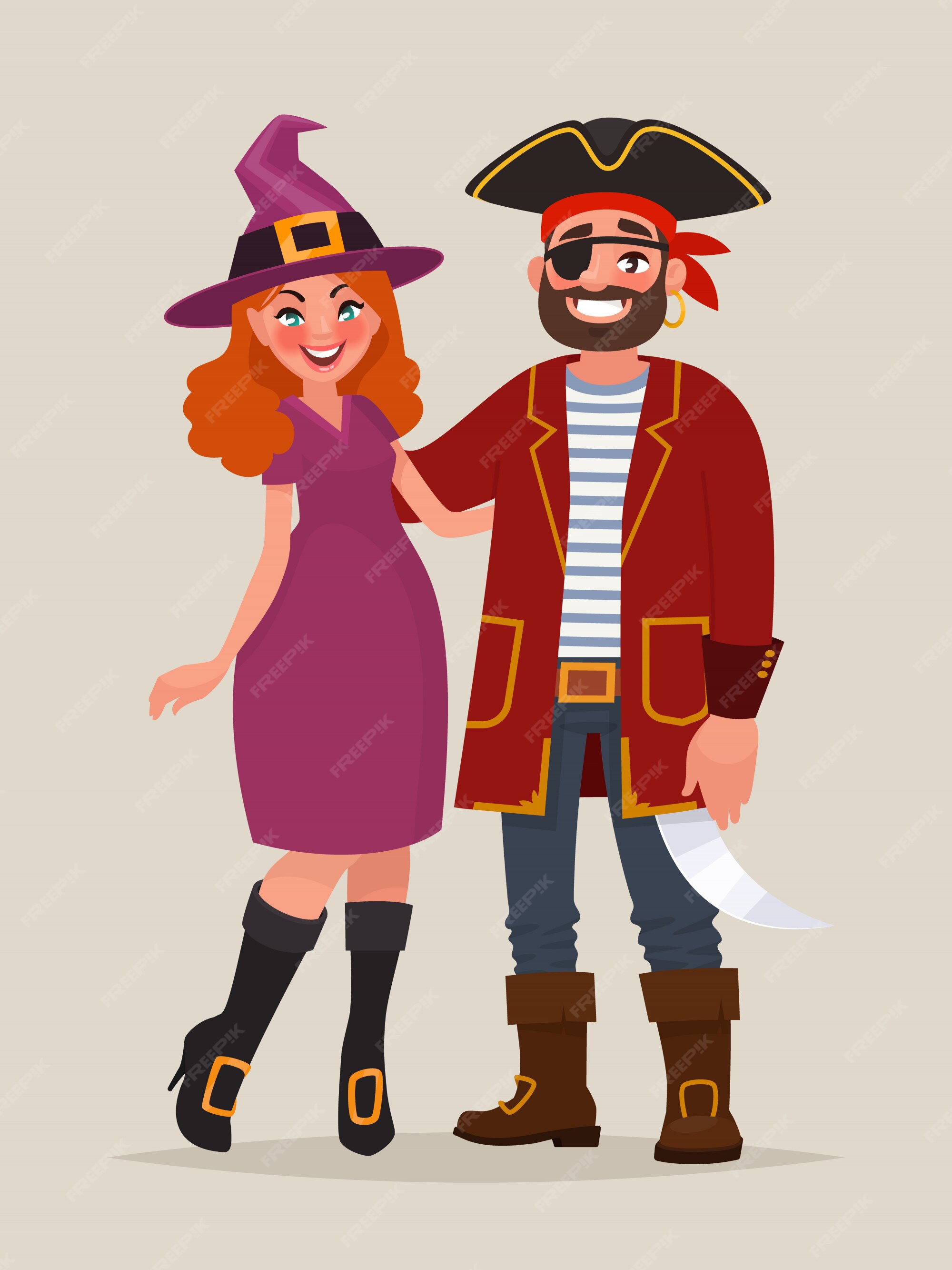 Fantasia Casal Piratas Festa Halloween Carnaval