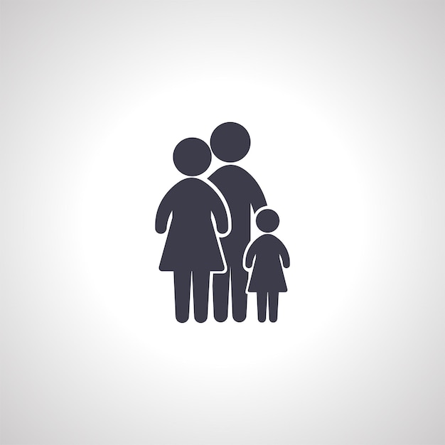 Casal de ícone de família com um ícone de criança