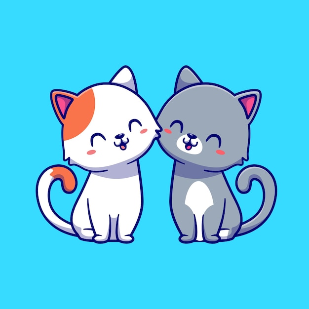 Casal de ilustração de desenho animado de gato