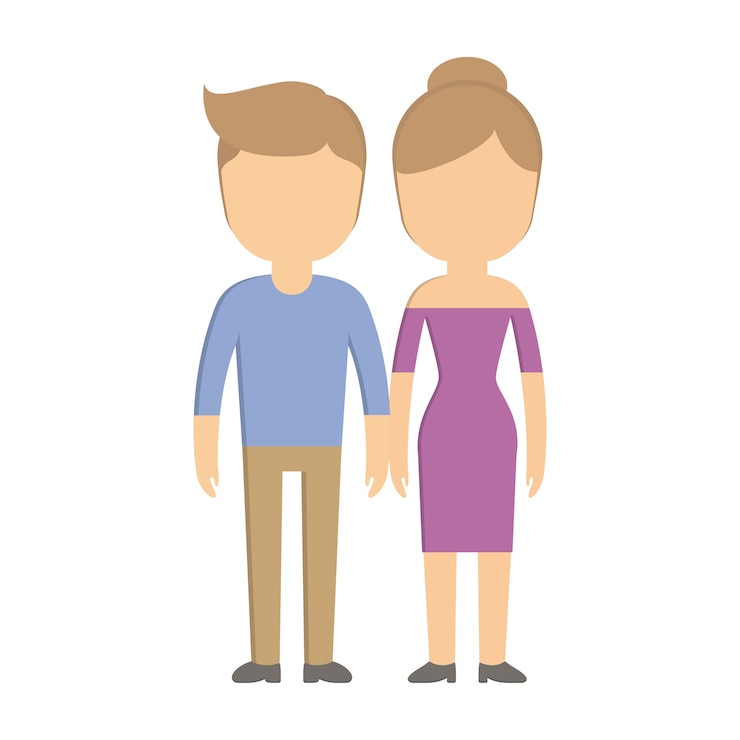 Vetor casal de mulher e homem ícone
