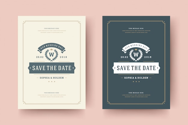 Casamento salvar a ilustração em vetor cartão convite data.
