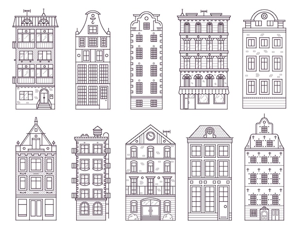 Vetor casas e lares da velha europa