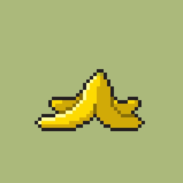 Casca de banana com estilo pixel art