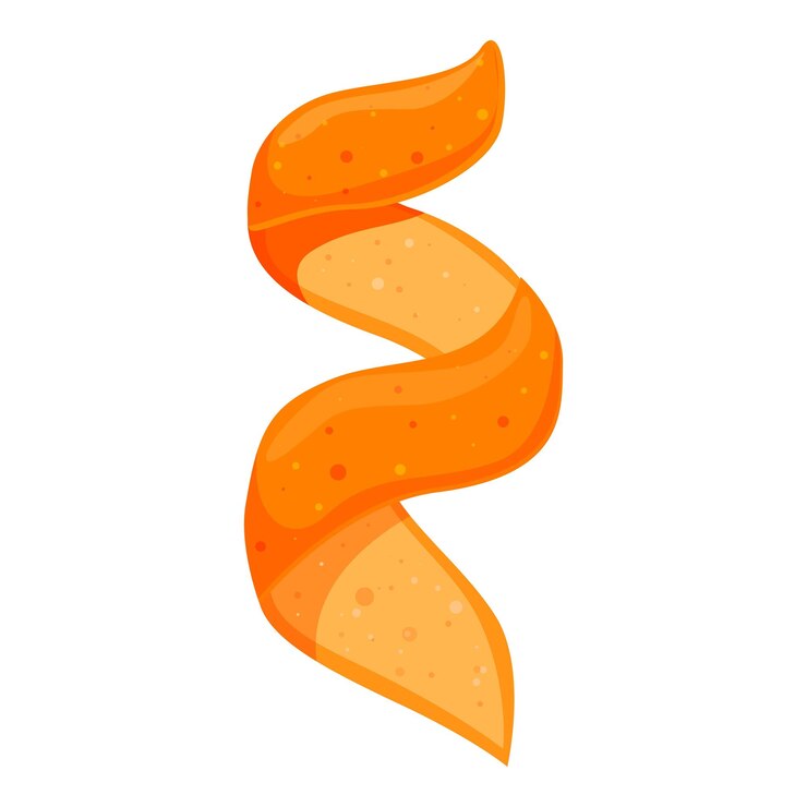 Casca de laranja pendurada fazendo um redemoinho decorativo