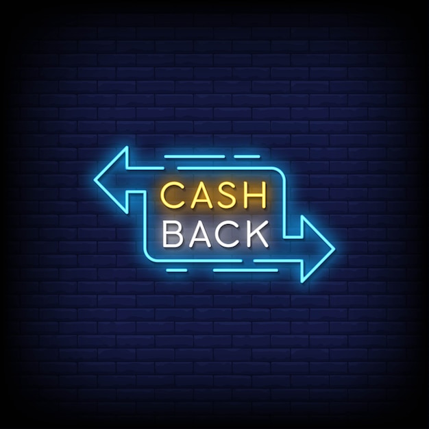 Cashback neon signs style text