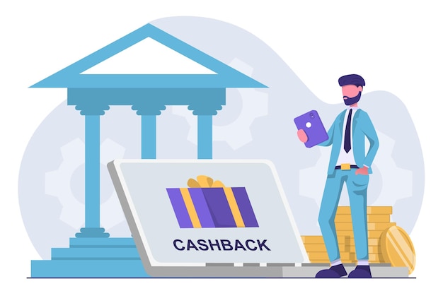 Cashback o empresário recebe cashback do banco para transações