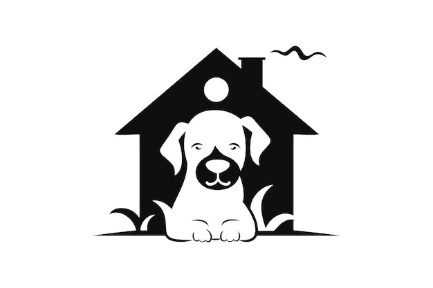 Casinha de cachorro Clipart Minimal Vector Design de logotipo camiseta ilustração de sublimação