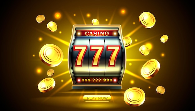 Casino 777 banner slot machine vencedor jackpot fortuna da sorte vector