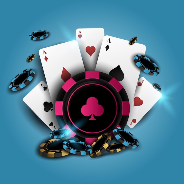 Casino de poker com cartas e fichas