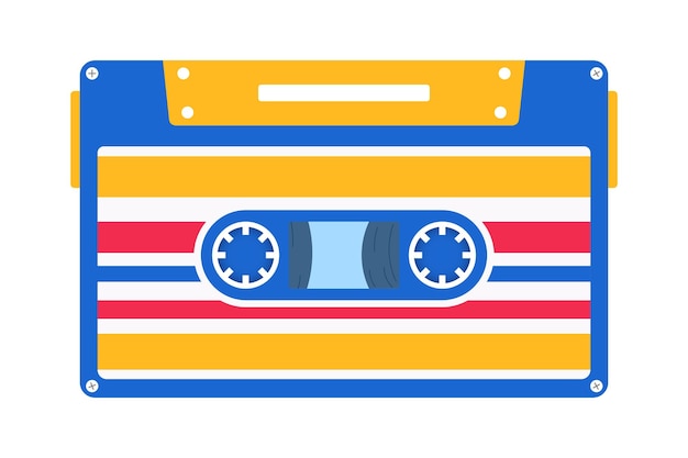 Vetor cassete retrô música vintage e objeto de áudio retrô mixtape 1980 músicas pop fitas e cassetes de música estéreo vetor de símbolos isolados