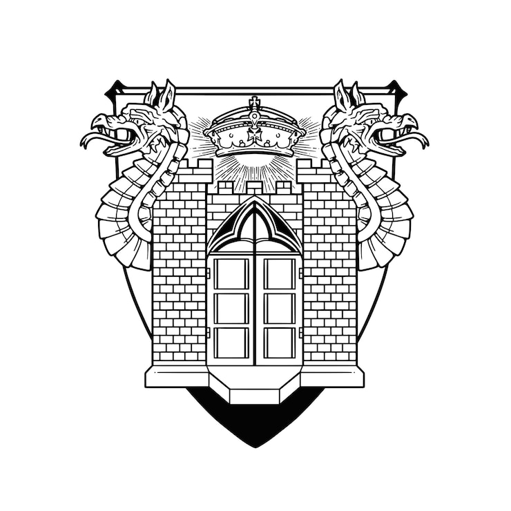 Vetor castelo heráldico