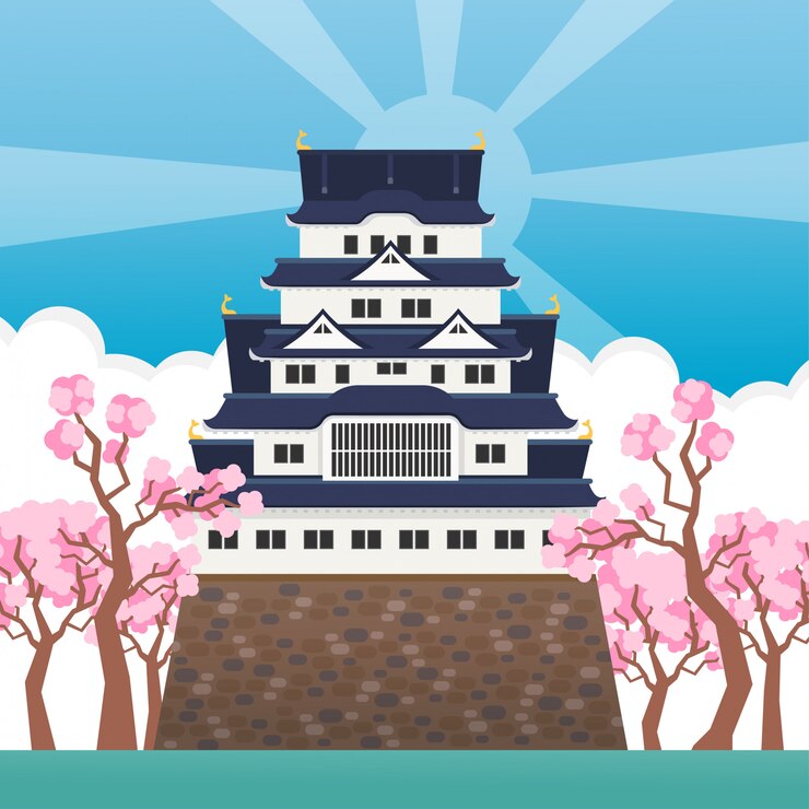 castelo japonês de vetor