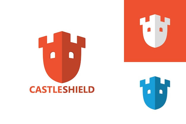 Castle shield logo design template vector, emblema, design concept, creative symbol, icon