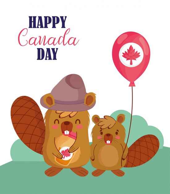 Castores com design de balão canadense