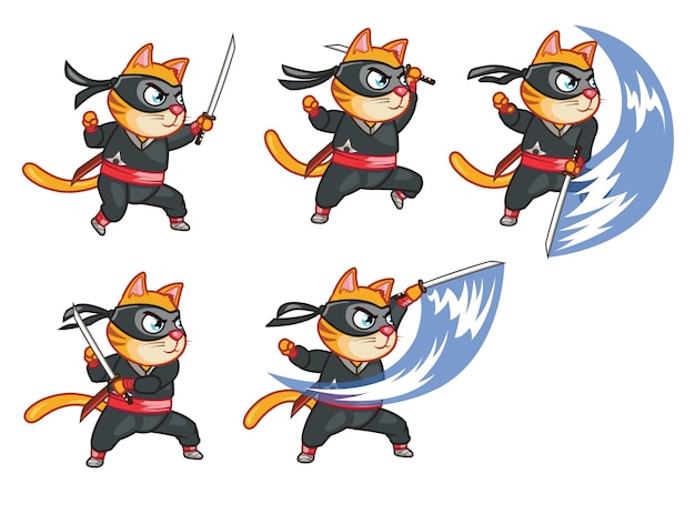 Cat ninja game sprite