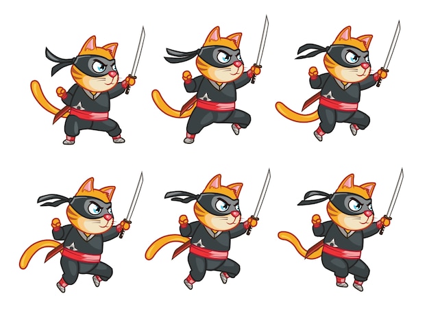 Cat ninja game sprite