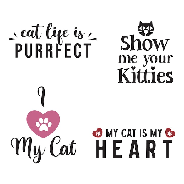 Vetor cat quotes svg design