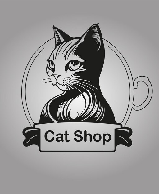 cat_shop_outline_logo_design